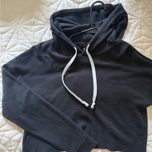 Forever 21 Charcoal Hoodie with Cream Drawstrings